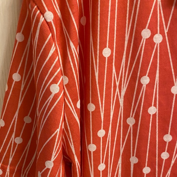 Stylish Orange Geometric Short Sleeve Top - Picture 4 of 10